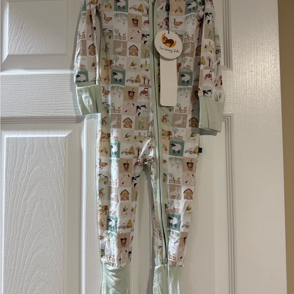 The Sleepy Sloth Kids Footie Pajama - Pastel Animal Print